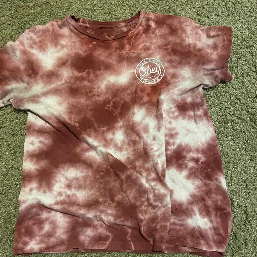 Obey Red Tie die shirt